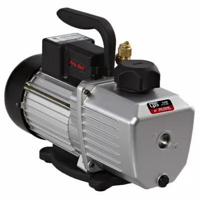 PRO-SET Vacuum Pump: 8 cfm, 10 micron Ultimate Vacuum, 120V AC, Not A2L Compatible - Standard Refrigerant Evacuation Pumps