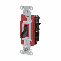 HUBBELL Wall Switch: Toggle Switch, 3-Way, Maintained, Black, 120/277V AC, 20 A (MPN HBL1223STBK)