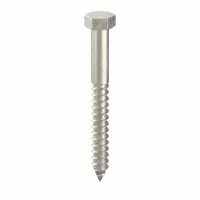 Hex Head Lag Screw: 3/8 in Size, 3 1/2 in Lg, Stainless Steel, NL-19, 10 PK (MPN FBLB3835P10)