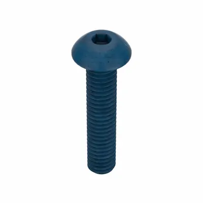 METRIC BLUE Socket Head Cap Screw: M4x0.70 Thread Size, 20 mm Lg, Button, Blue Phosphate - Button Head Socket Cap Screws