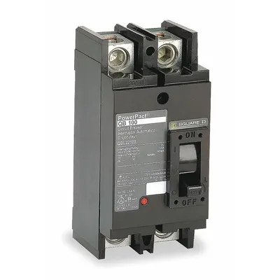 SQUARE D Molded Case Circuit Breaker: 70 A Amps, 25kA at 240V AC, Fixed, Lug, Non-Applicable - Q-Frame Square D Molded Case Circuit Breakers