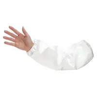 Protective Sleeves: 18 in Overall Lg, Serged Seam, White, Microporous Film Laminate, 200 PK (MPN 44480)