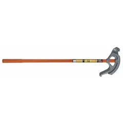 This hand conduit bender is designed for bending 1/2 in EMT conduit. It features a 4 in radius and is constructed from iron. Suitable for use with aluminum and galvanized steel conduit in electrical installations.