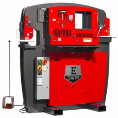 EDWARDS Ironworker: 230V AC /Single-Phase, 5 Stations, 65 Tonf Hydraulic Force, 23 A Current (MPN IW65-1P230A). Key specifications — attr69797: Punch; attr67058: 3⁄4 in; attr66073: IW65-1P230A; attr66076: EDWARDS.