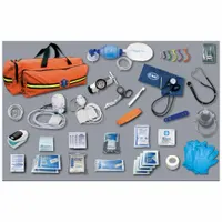 Emergency Oxygen Response Kit: 51 Components, Nylon, Bag, Orange, No Medication Included, Nylon (MPN 648)