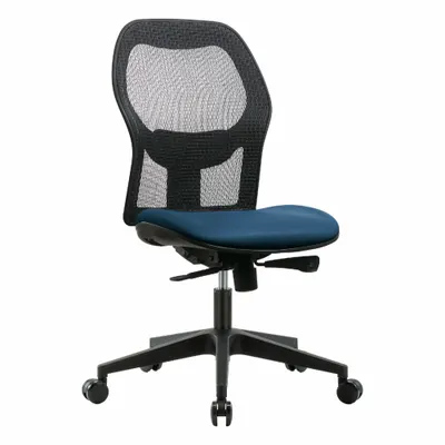 OEM Armless Office Chair, Vinyl & Mesh, 22 1/2 in Back Height - Armless Office Chairs