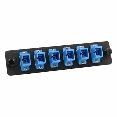 FIBERTRONICS Fiber Optic Adapter Plate: Single Mode, OS2, 6 Fiber Ports, SC, UPC, Simplex - Fiber Optic Adapter Plates