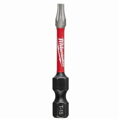 MILWAUKEE Power Bit: Power Bit, T15 Bit Size, Imperial, Torx Head, T15 Bit Industry Size - Impact Torx Bits