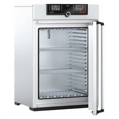 Natural gravity convection oven with 5.9 cu ft capacity, 3200 W power, and 115V AC input. Maximum temperature 300°C with accuracy ±0.1°C up to 99.9°C and ±0.5°C at 100°C+, uniformity ±1.9°C. Suitable for drying, heating, and sterilizing in laboratory and industrial processes.