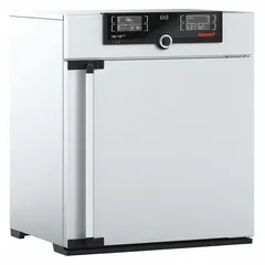 Natural gravity convection oven with 3.8 cu ft capacity, 300°C max temperature, and 2,800 W power on 230V AC. Temperature accuracy tolerance of +/-0.1°C up to 99.9°C and +/-0.5°C at 100°C+, with temperature uniformity of +/-1.8°C. Used for drying, heating, and sterilizing in laboratory and industrial processes.