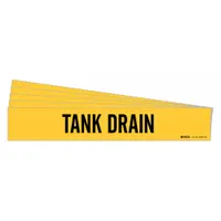 Pipe Marker: Tank Drain, Yellow, Black, Fits 8 in and Larger Pipe O.D., 1 Pipe Markers, 5 PK (MPN 8809-1HV-PK)