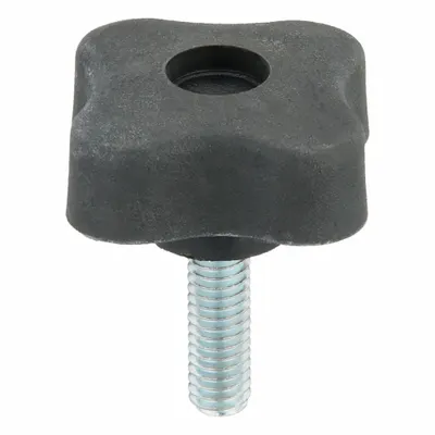 INNOVATIVE COMPONENTS Hand Knob: 4 Point, Plastic w/ Steel Thread, 5/16"-18 Thread - 4-Arm Knobs with Threaded Stud