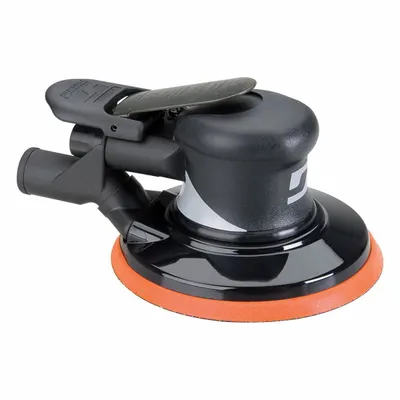 DYNABRADE Air Orbital Sander: 6 in Disc, Pressure Sensitive Adhesive, 3/32 in Orbit - Central Vacuum Random Orbital Sanders