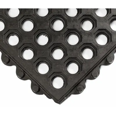 WEARWELL Interlocking Drainage Mat Tile: Interlocking Drainage Mat Tile, 3 ft x 3 ft - Wearwell 24/SEVEN Interlocking Mat System