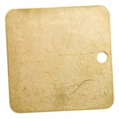 BRADY Blank Tags: Brass, Brass, 0.04 in Thick, Square, 1 1/2 in x 1 1/2 in - General Purpose Blank Valve Tags