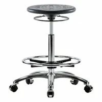 Stool: Polyurethane, Ht Range 23 1/2 in to 33 1/2 in, 13 in Seat Wd, 13 in Seat Dp, 0 Glides, Black (MPN IPHBSO-CR-CF-CC-BLK)