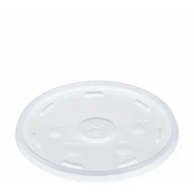 DART Disposable Cold Cup Lid: For 60 oz Cup Capacity, Flat Straw Slot, Translucent - Flat Straw Slot Lids