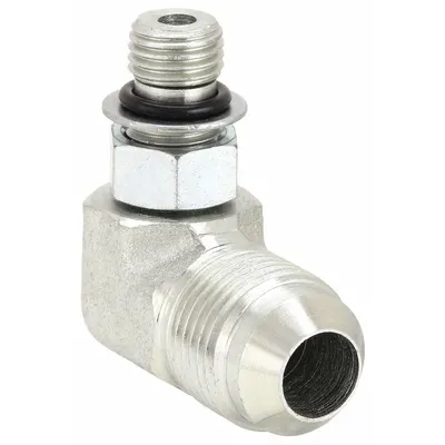 AEROQUIP Hydraulic Hose Adapter: 1/4 in x 3/8 in Fitting Size, Male x Male, ORB x JIC - ORB-to-JIC Steel Hydraulic Hose Adapters