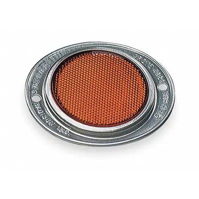 GROTE Reflector: Round, Amber, 4 11/16 in Overall Lg - Mounted Reflectors