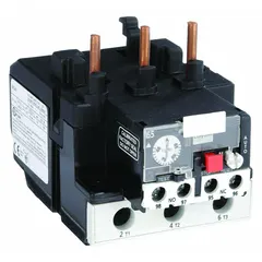 This IEC thermal overload relay provides motor protection against overload and phase loss conditions. It features integrated bimetallic elements, eliminating the need for separate thermal units. The relay has 3 poles, a current range of 48 A to 65 A, and includes 1NO/1NC auxiliary contacts with phase loss sensitivity. Suitable for use in motor control panels with compatible contactors.