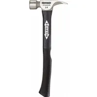 Straight Claw Hammer: Titanium, Ribbed Grip, Fiberglass Handle, 14 oz Head Wt, 16 in Overall Lg (MPN TI14MC-F)