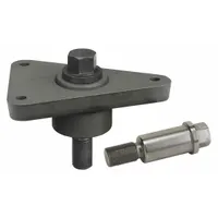 This three-piece camshaft alignment tool set includes an alignment plate and is designed for aligning cam gears on Detroit engines. The fixture measures 12 inches in length and 10 inches in width, facilitating precise timing during engine assembly or repair