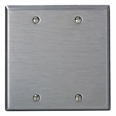 LEVITON Wall Plate: Blank, 2 Gang, Silver - General Purpose Wall Plates