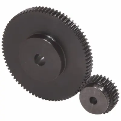 KHK GEARS Spur Gear: Module m 0.5, 18 Teeth, 4 mm Bore Dia, Black Oxide Coated Carbon Steel - Metric Spur Gears with Standard Hub