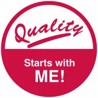 Hard Hat Label: Quality Starts With Me!, 2 in Dia, English, Std, Non-Reflective, Universal, 4 Labels (MPN 42261)