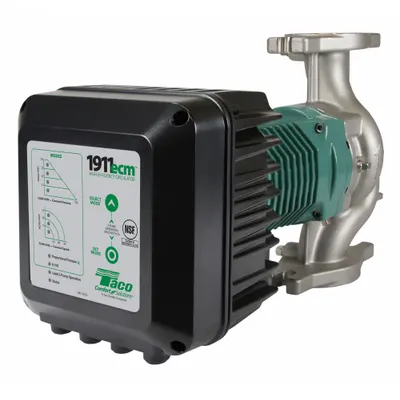 TACO Circulating Pump: 3/5 hp HP, 100/240V AC, Stainless Steel, Variable, 105 gpm - General-Purpose Inline Circulator Pumps