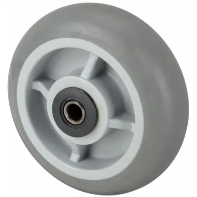 OEM Caster Wheel: 6 in Wheel Dia - Nonmarking Rubber Tread on Plastic Core Wheels