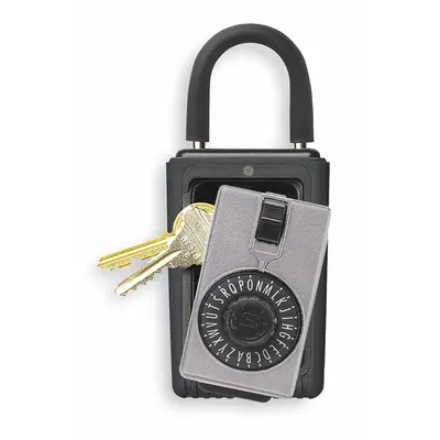 KIDDE Lock Box: Mechanical Combo Lock, 3 Key Capacity, 5 3/4 in Outside Ht - Padlock Lockboxes