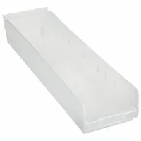 AKRO-MILS Shelf Bin: 23 5/8 in Overall Lg, 6 5/8 in x 4 in, Clear, Nesting Capable, Not Hangable (MPN 30164SCLAR)