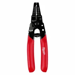 Rounded edge blade wire stripper and cutter for solid and stranded wire from 12 to 24 AWG. Overall length of 1 15/16 inches. Suitable for electrical installations, panel building, and maintenance tasks.