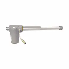 This foot actuator is designed for use with healthcare beds, providing control for the foot section. It is constructed of metal with a gray finish and is compatible with Span America bed models QD1000 and QD2000.