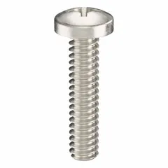 Pan head machine screws with #6-32 thread, 5/8 in length, made from 18-8 stainless steel with a plain finish. Phillips drive with #2 drive size. Supplied in a 50-pack. Commonly used in general assembly, electronics, and light machinery applications.