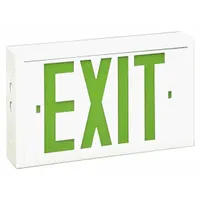 Exit Sign: LED, White, Green, 2 Faces, Ceiling/End/Wall, Not Battery Powered, Without Battery Backup (MPN XFL2GWW-U)