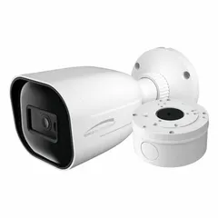 The SPECO TECHNOLOGIES O8VB3M is an 8MP varifocal network IP bullet camera with a 1/2.8 CMOS image sensor. It offers a 12 mm max focal length and a 115° max viewing angle, with an RJ45 connector for network integration. This camera is suited for fixed or zoom applications in video surveillance systems.