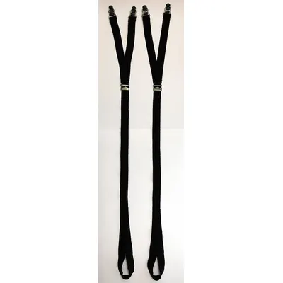 HEROS PRIDE Shirt Stay: Adj, Black, Elastic - Tie Clips, Collar Pins & Shirt Keepers
