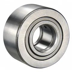 Crowned stud-type track roller with cylindrical roller design. Roller diameter 47 mm, width 24 mm, thread M20-1.5. Suitable for linear motion systems, cam followers, and conveyor applications where misalignment compensation is needed.