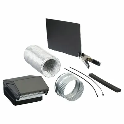 BROAN Roof Vent Kit: Round, 3 in_4 in Duct, Steel, Black Finish, Powder Coat - Roof & Wall Vent Kits