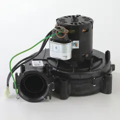 Furnace draft inducer motor for creating controlled airflow to support combustion and exhaust venting. Operates on 115V AC. Compatible with Fasco equipment.