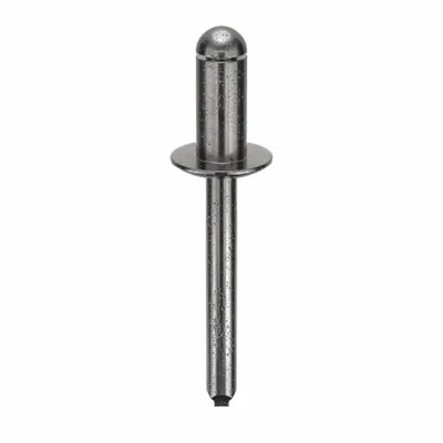 OEM Domed-Head Blind Rivet, 1/4" Dia, 1/2" Body Length, 100-Pack - Domed-Head Blind Rivets