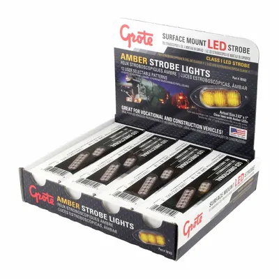 GROTE Warning/Directional Light: Combo Warning and Directional Light, Amber, 1 in Overall Wd - Vehicle Perimeter Flashing Warning Lights