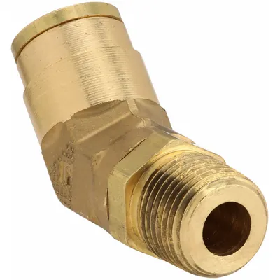 PARKER Push-Fit Elbow Fitting: 5/8 in OD x 1/2 in Pipe Fitting Size, Push-to-Connect x MNPT - Brass Air Brake Fittings