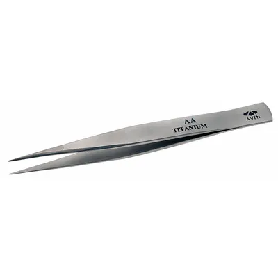 AVEN Tweezers: Titanium, Point, Straight Tip - Solder-Resistant Titanium Tweezers