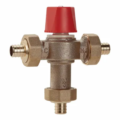 Watts Thermostatic Mixing Valve: 3/4 in Inlet Connection Size, 3/4 in Outlet Connection Size - Point-of-Source Mixing Valves