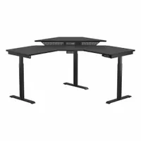 VERSADESK Standing Desk: Black, Wood, 60 in Overall Wd, 60 in Overall Dp, 45 1/2 in Max Desktop Ht (MPN VT1286060-01-01)
