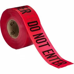 APPROVED VENDOR Danger Do Not Enter Barricade Tape, 3 in x 1000 ft, Polyethylene, Black on Yellow