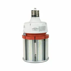 LED corncob lamp with Mogul Screw (EX39) base for replacing HID lamps in industrial and commercial fixtures. Available in 54 W, 63 W, or 80 W wattages with a color temperature of 5000K. Not shatter-resistant. Suitable for high-bay, warehouse, and parking lot lighting applications.